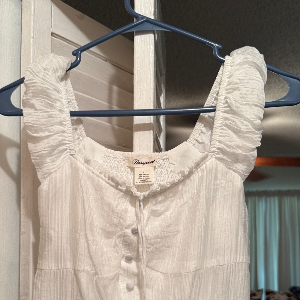 Passport White Ruffled Dress